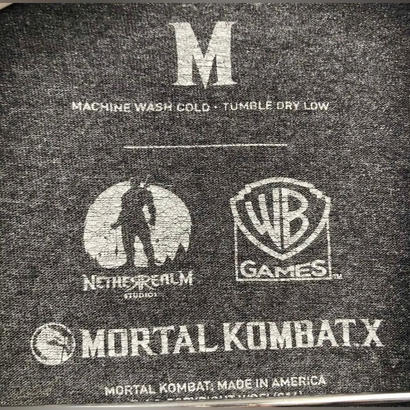 Mortal Kombat T-shirt size Medium dark gray heather with classic black logo - Picture 3 of 6